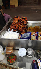 Grilled chicken on rack